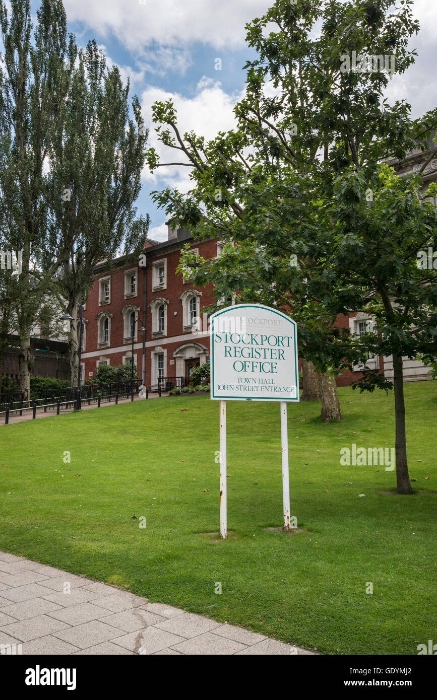 Stockport register office at the town hall in Stockport, Greater