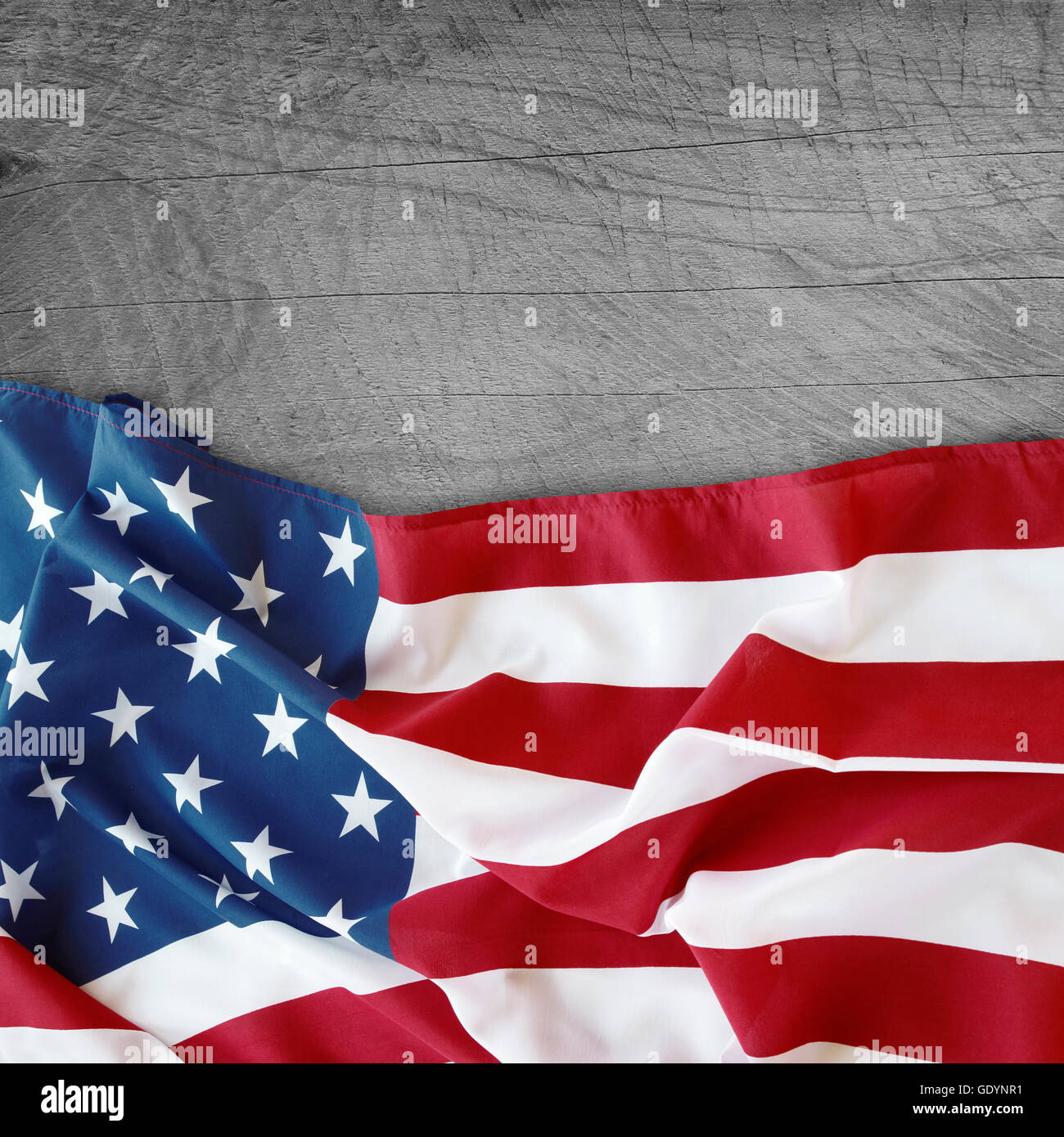 American flag on wooden background Stock Photo - Alamy