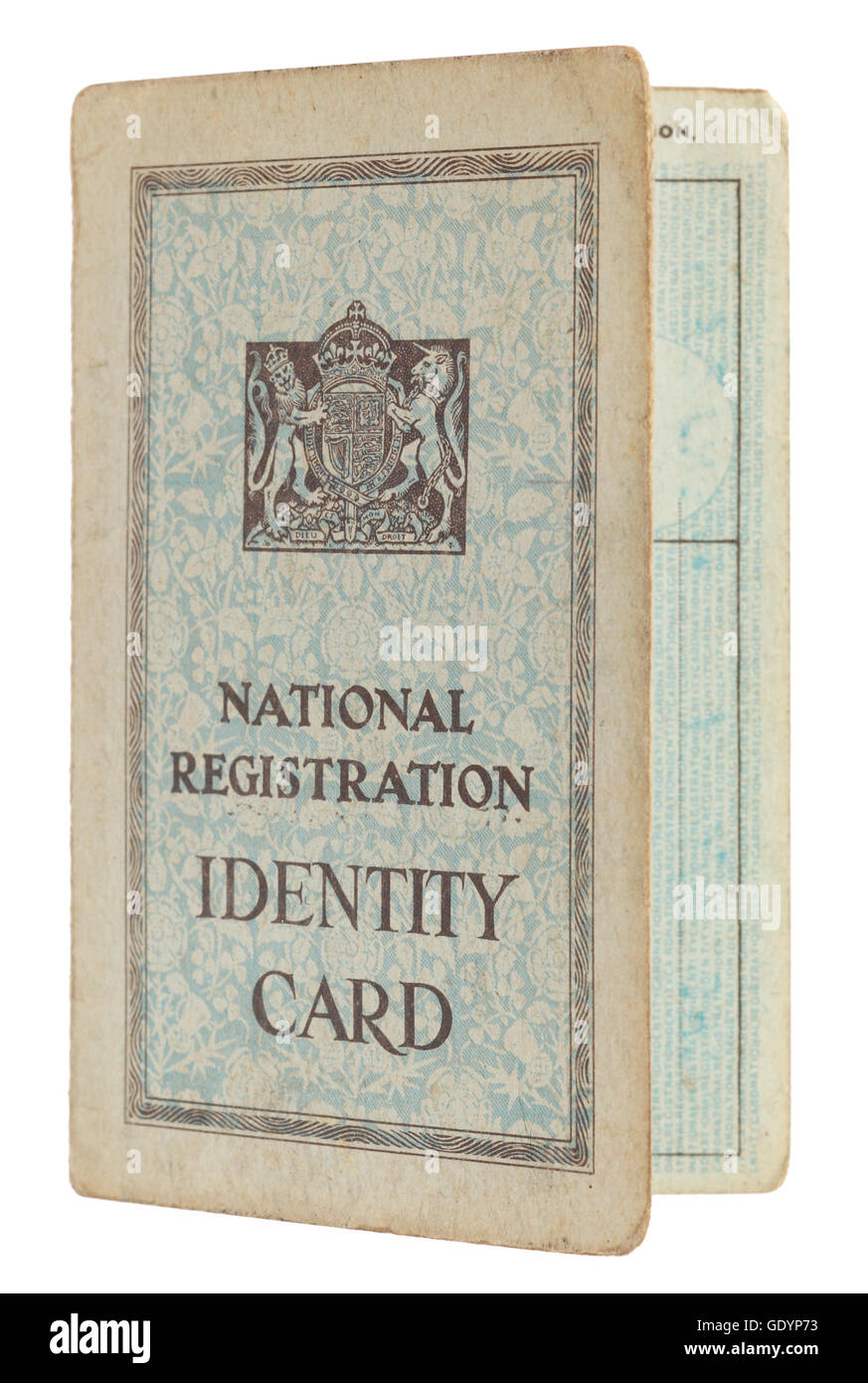 Identity Card for British citizen, May 1943 Stock Photo