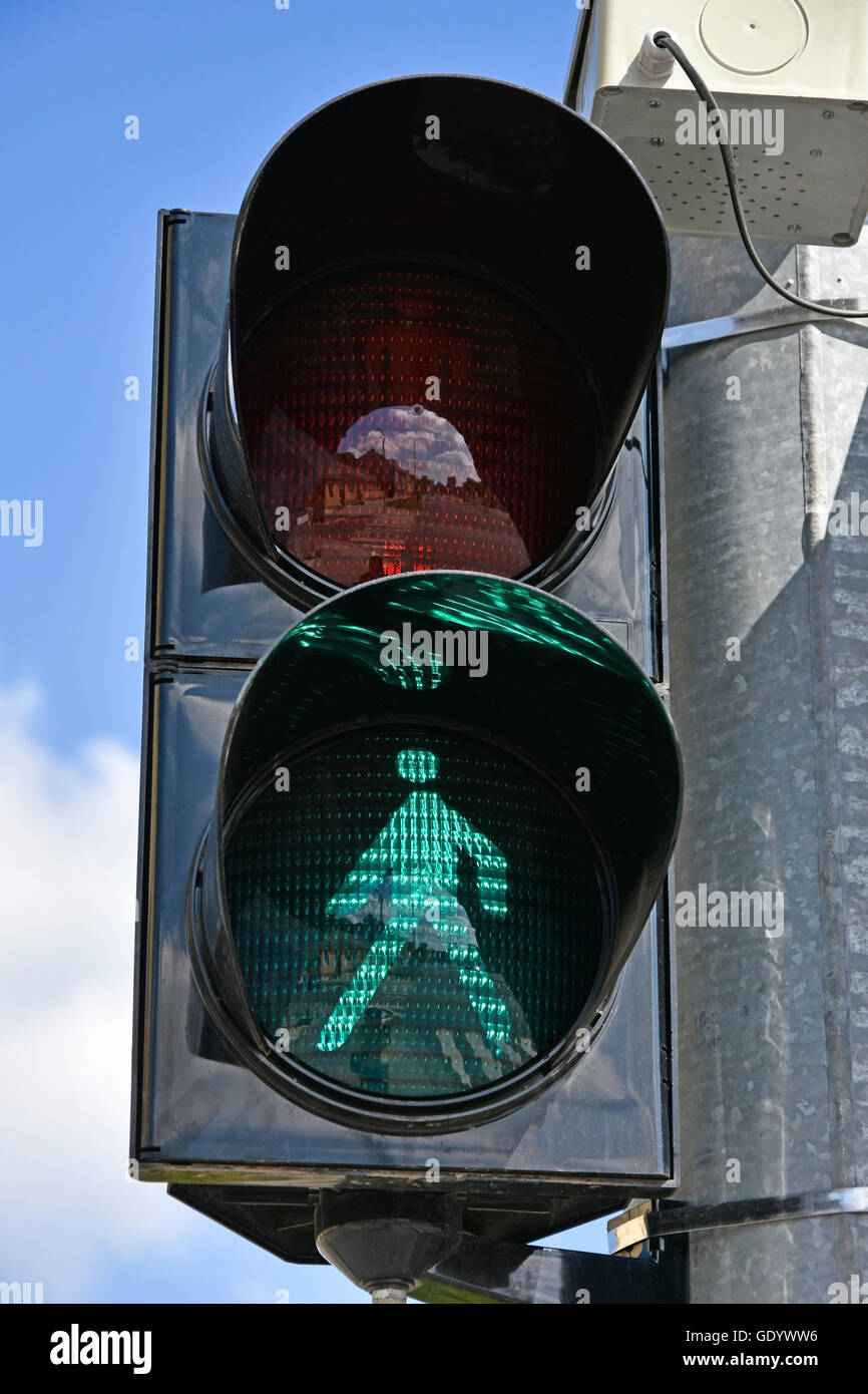 Green traffic light at the pedestrian road cossing Stock Photo - Alamy