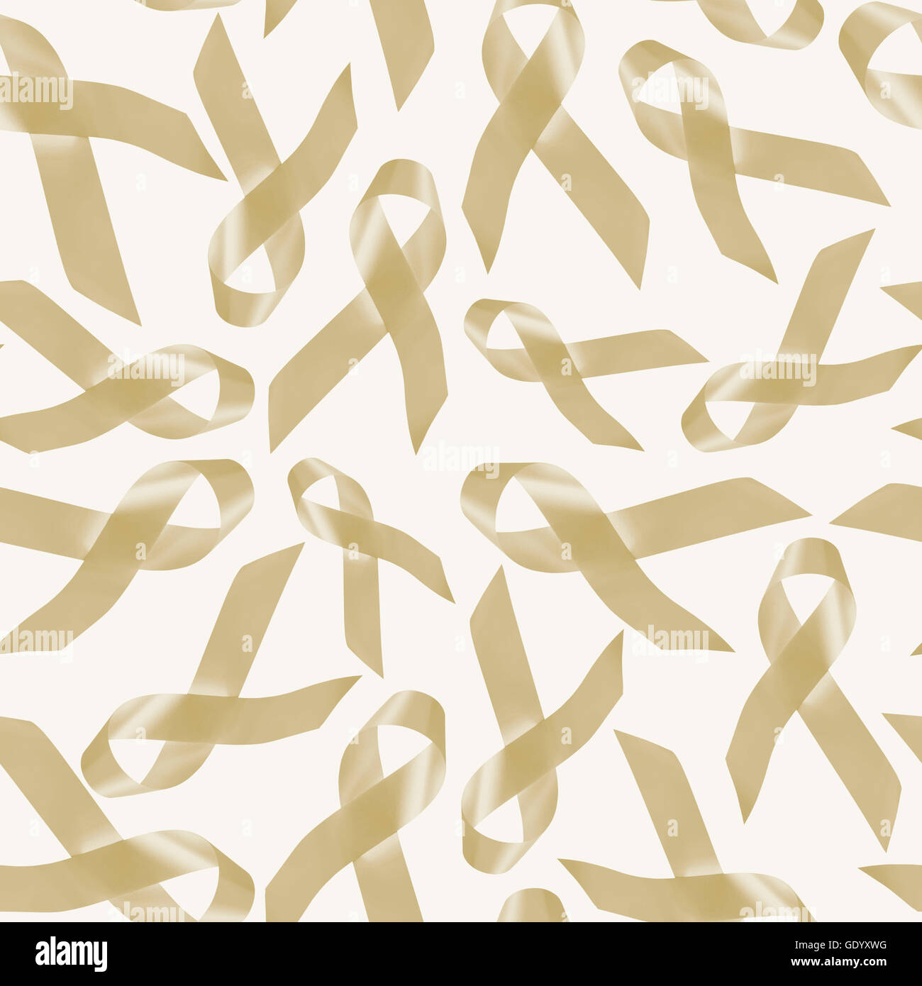 Child cancer awareness background, seamless pattern made of gold ribbons for support. Stock Photo