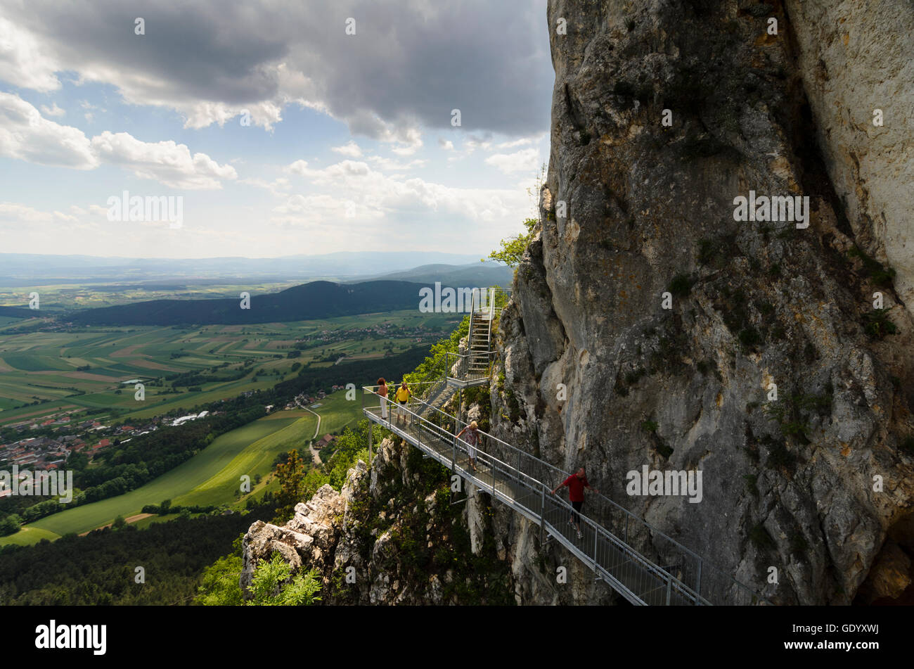 Naturpark Hohe Wand: " Rocky path " in the Hohe Wand at Kohlröserlhaus, Austria, Niederösterreich, Lower Austria, Wiener Alpen, Stock Photo