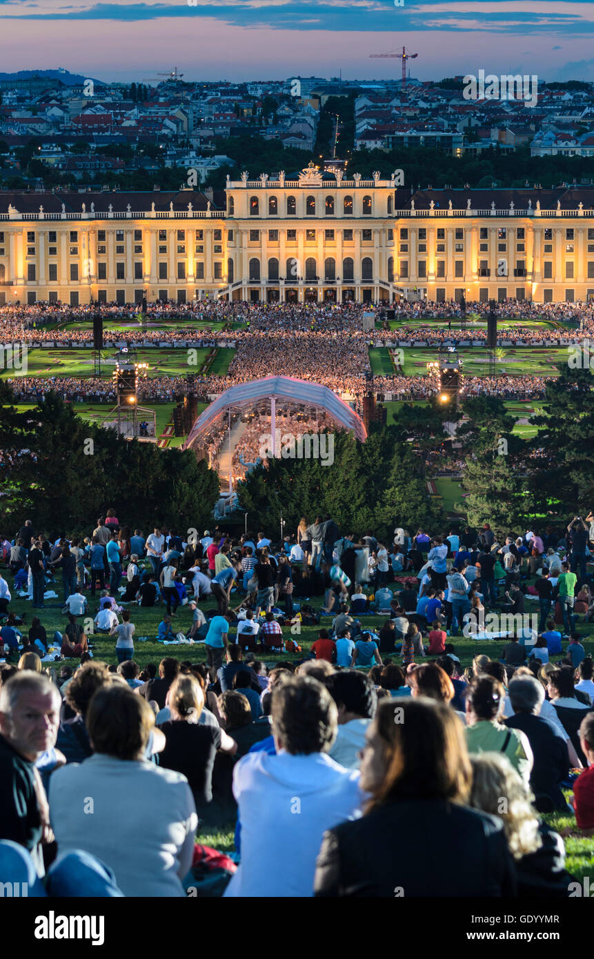 Wien, Vienna: Summer Night Concert of the Vienna Philharmonic in the park of Schönbrunn Palace, Austria, Wien, 13. Stock Photo