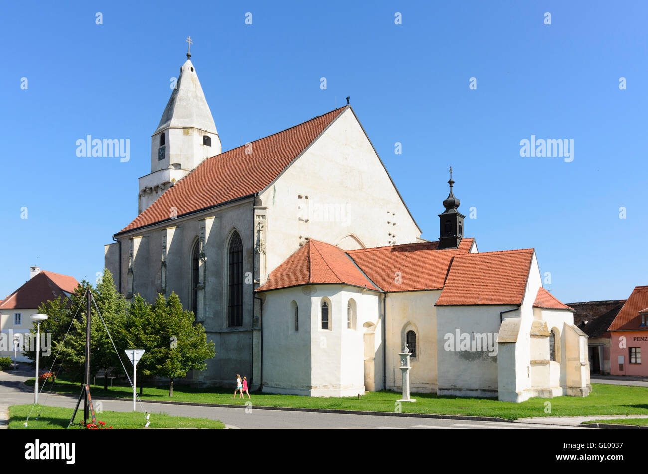 Hnanice (Gnadlersdorf): church St. Wolfgang, Czech Republic, Jihomoravsky, Südmähren, South Moravia, Stock Photo