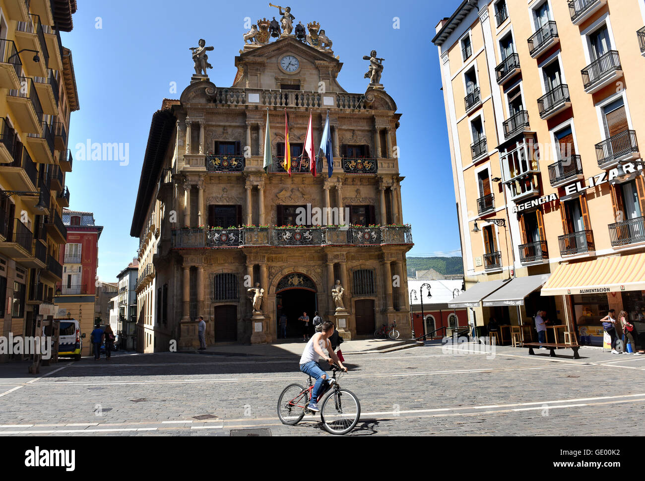 Pamplona City Hall in Plaza Consistorial Navarre, Spain Stock Photo - Alamy