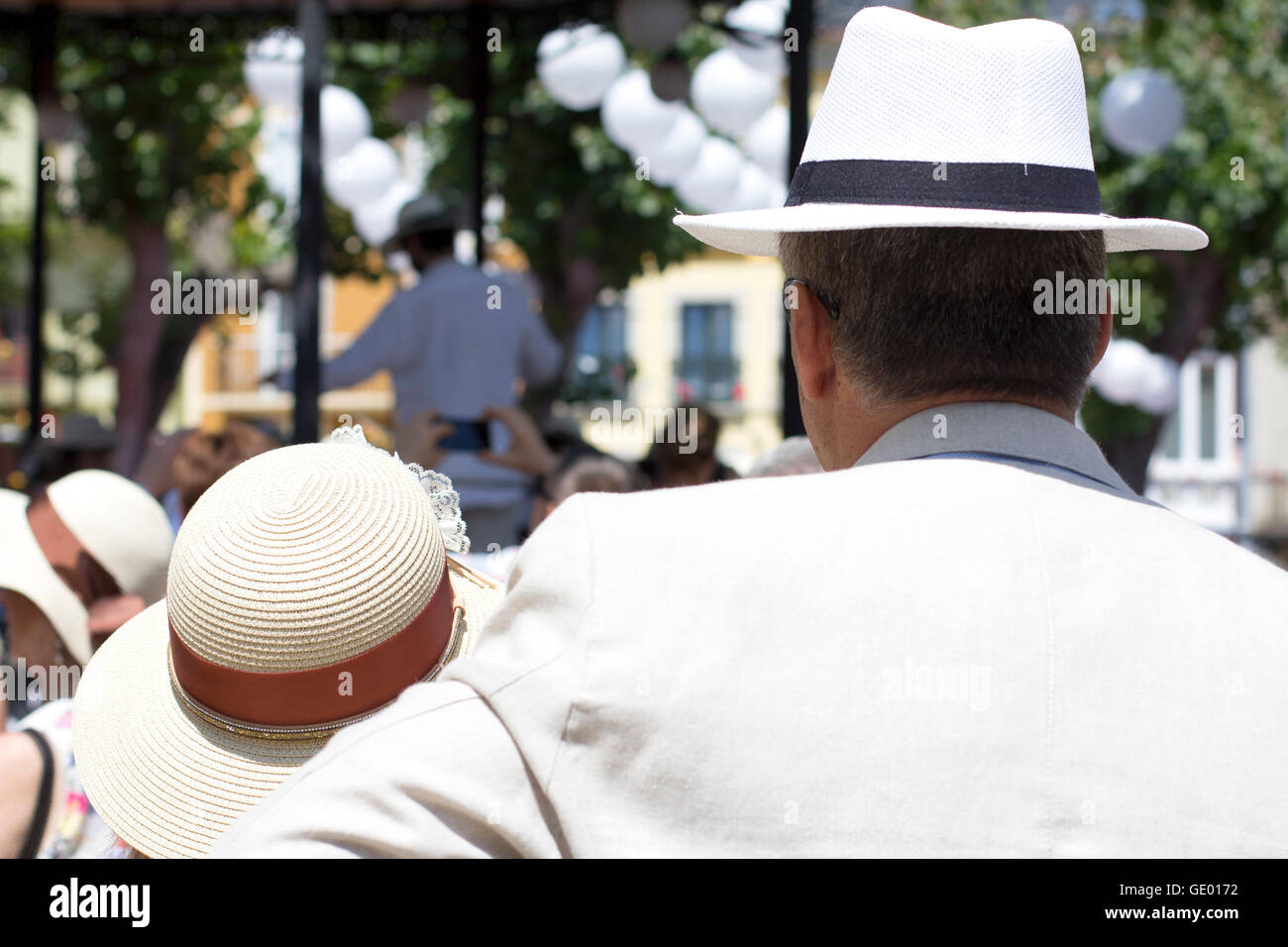 Ribadeo indiano 2016. This is a holiday where people are dressed like end 19th-begin 20th century. Stock Photo