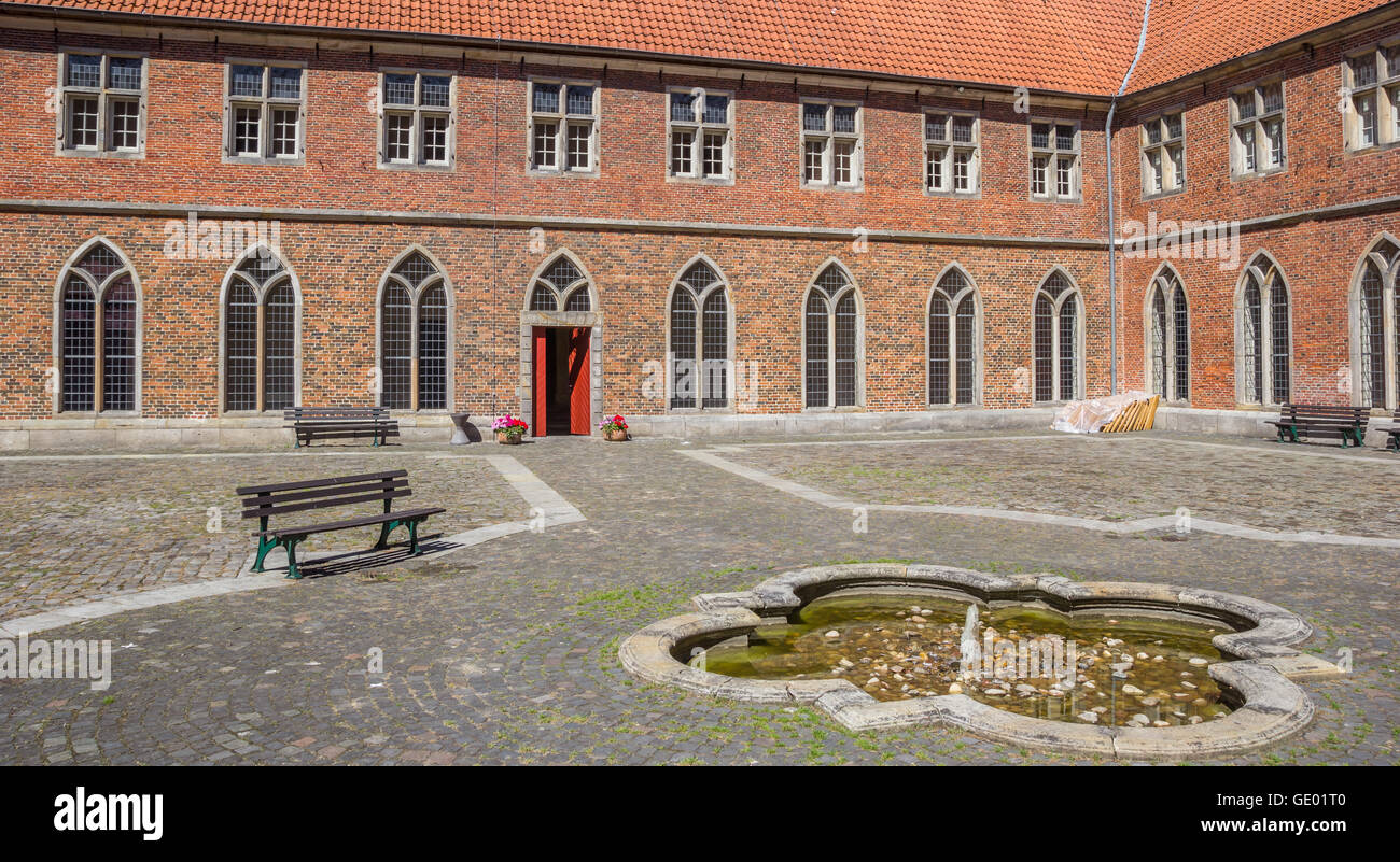 Panorama of the courtyard of the monastery Frenswegen near Nordhorn, Germany Stock Photo
