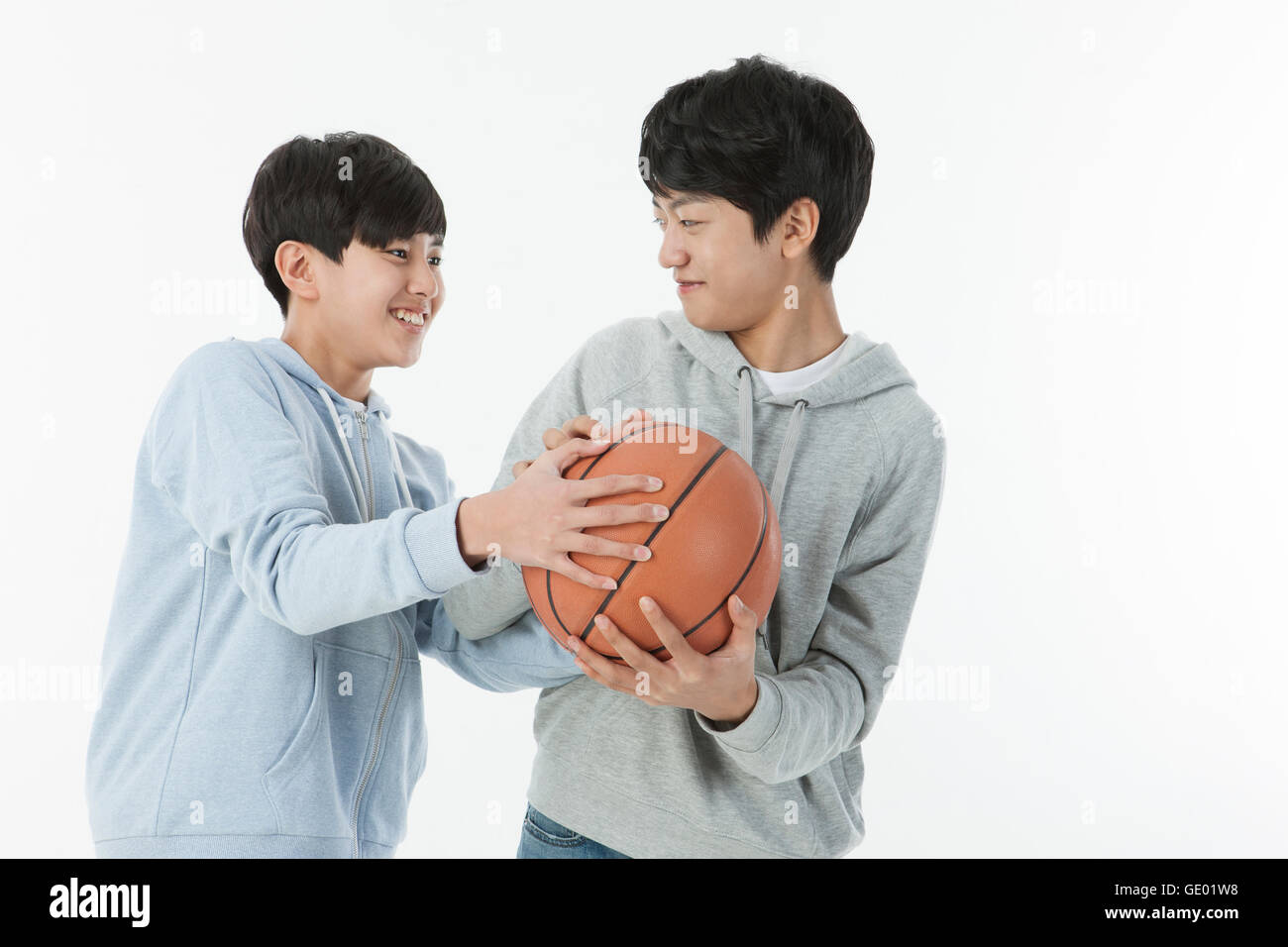 Portrait of two boys smiling hi-res stock photography and images - Alamy