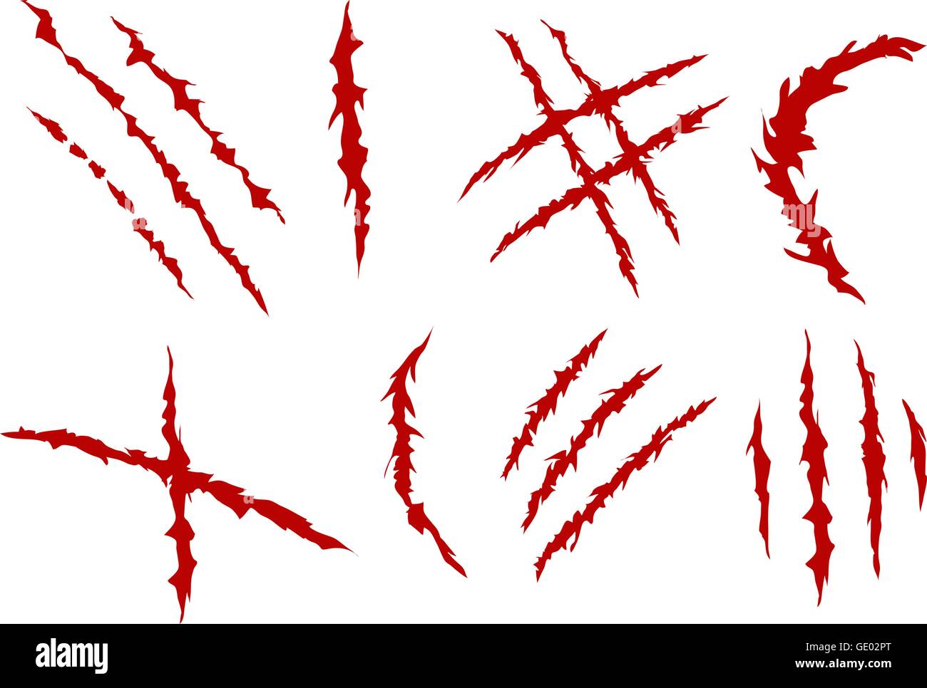 Claws scratches set Stock Vector