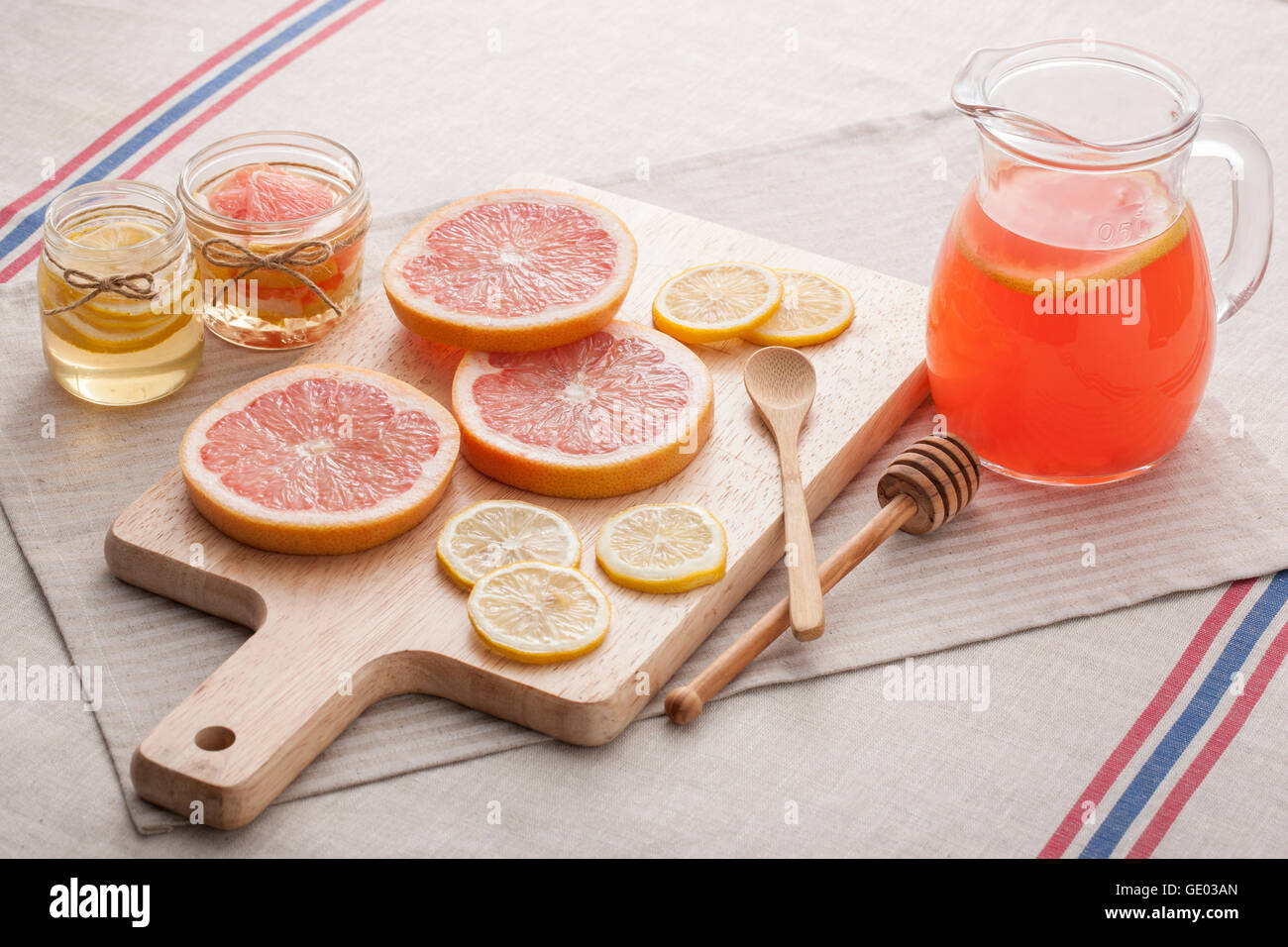 Healthy grapefruit lemon honey tea Stock Photo Alamy