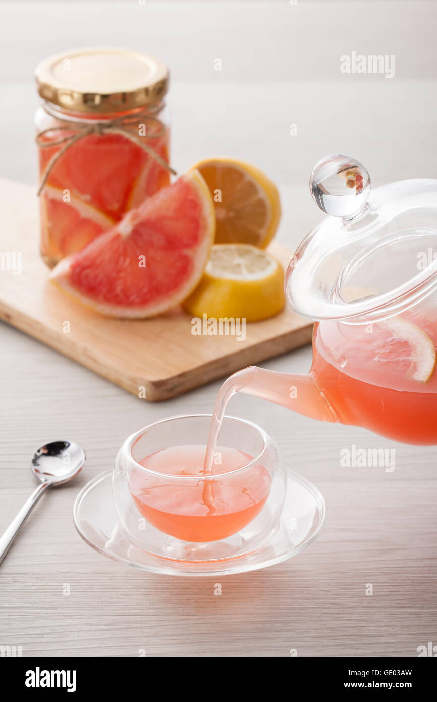 Healthy grapefruit lemon tea Stock Photo