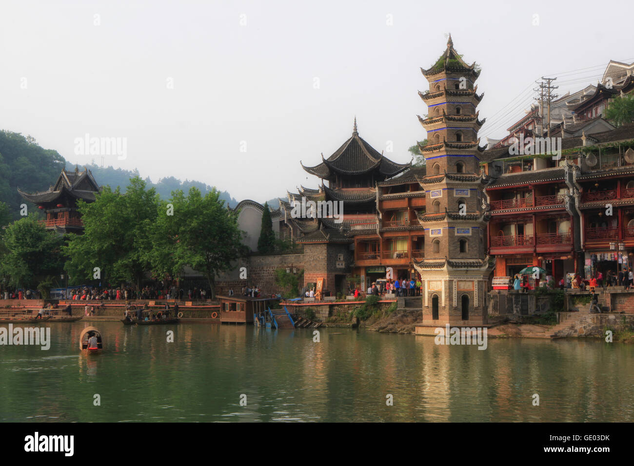 View of Fenghuang old castle, Hunan, China Stock Photo