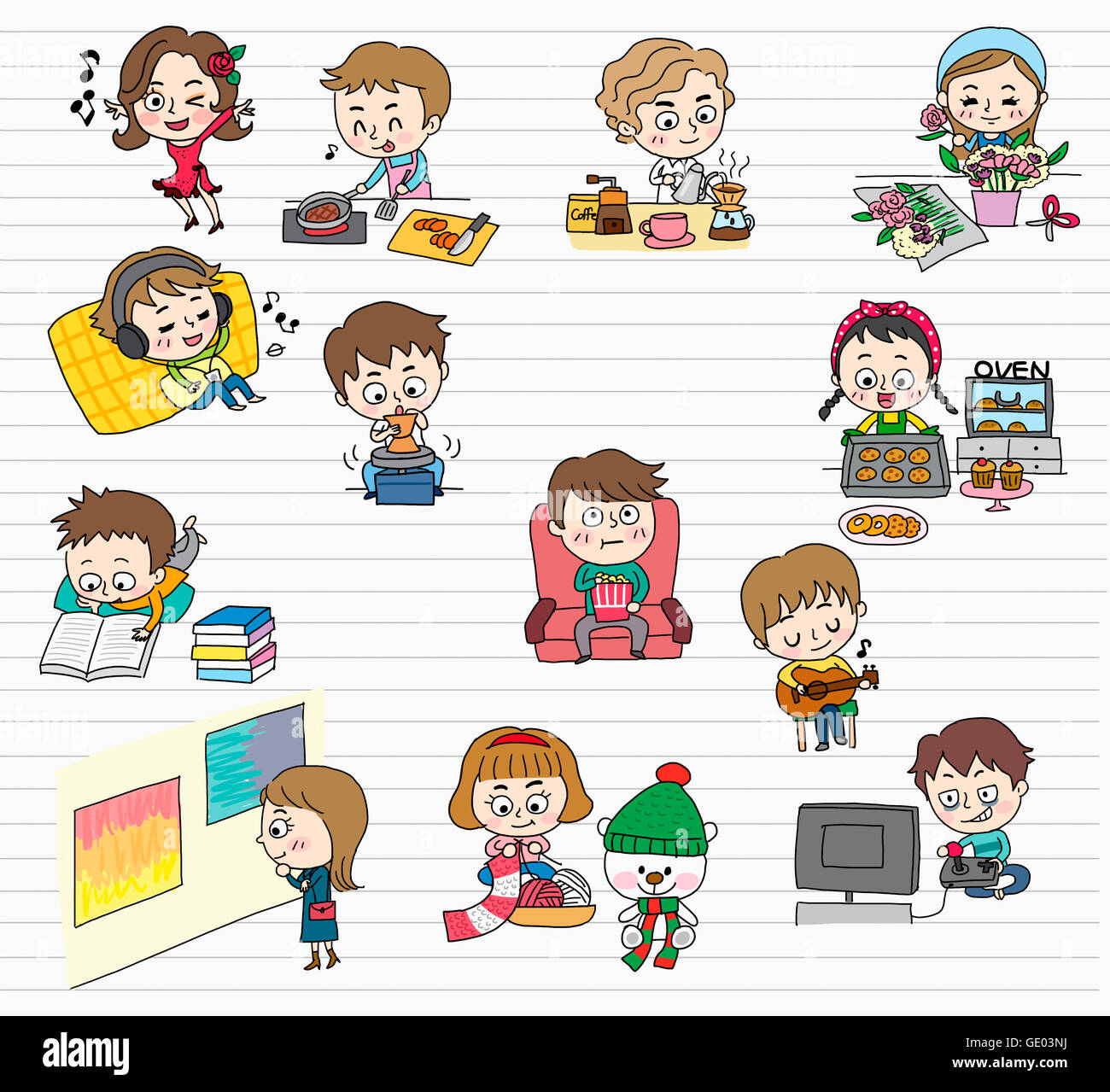 Life Style Sticker Various images for stickers representing lifestyle Stock Photo - Alamy