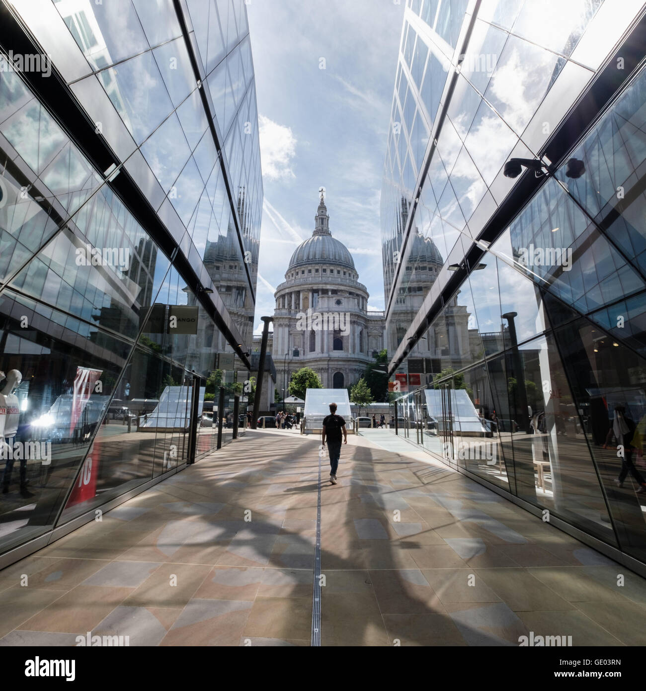 St Pauls Cathedral from One New Change Shopping Centre Stock Photo