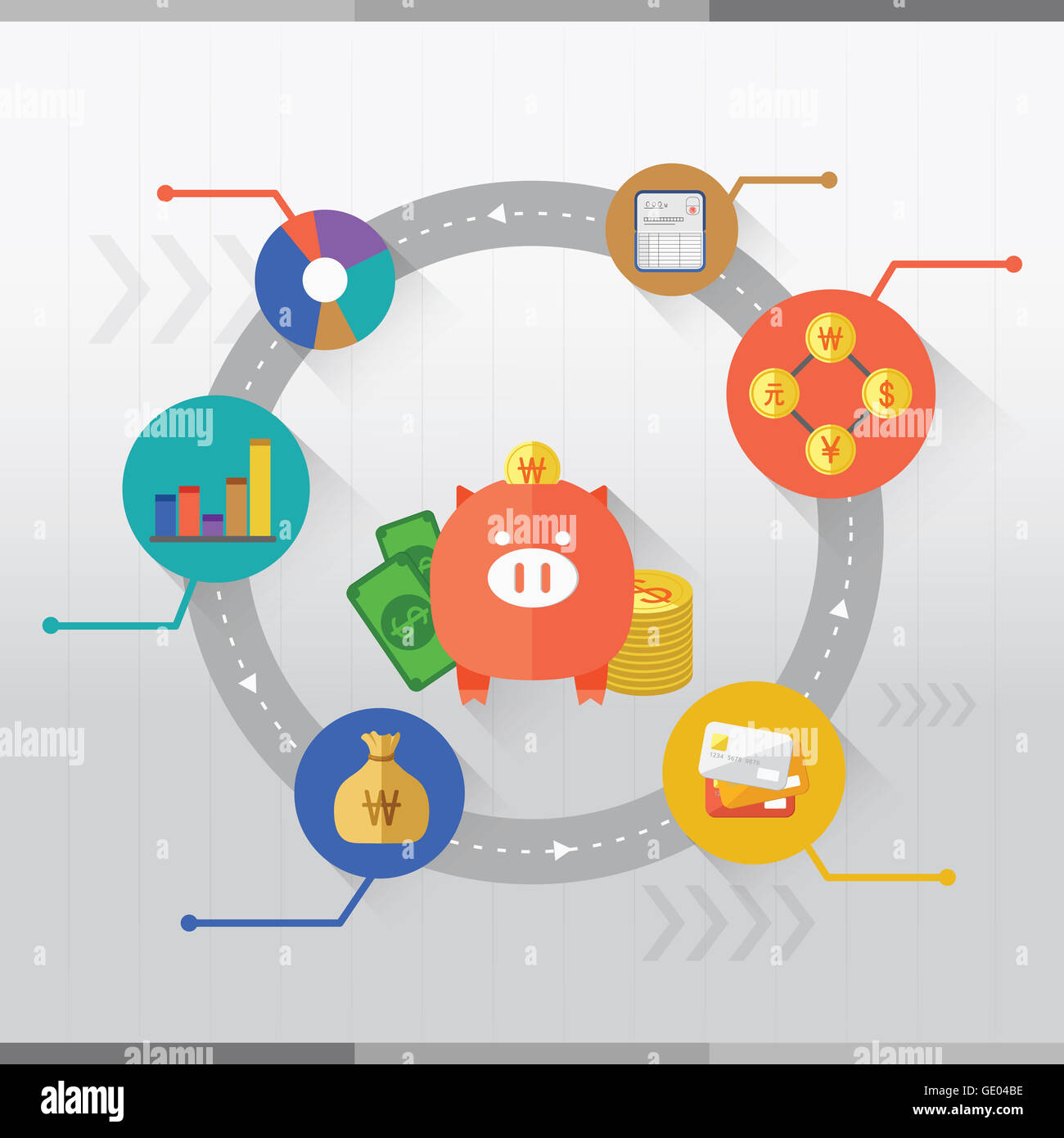 Infographic illustration related to finance and economy Stock Photo - Alamy