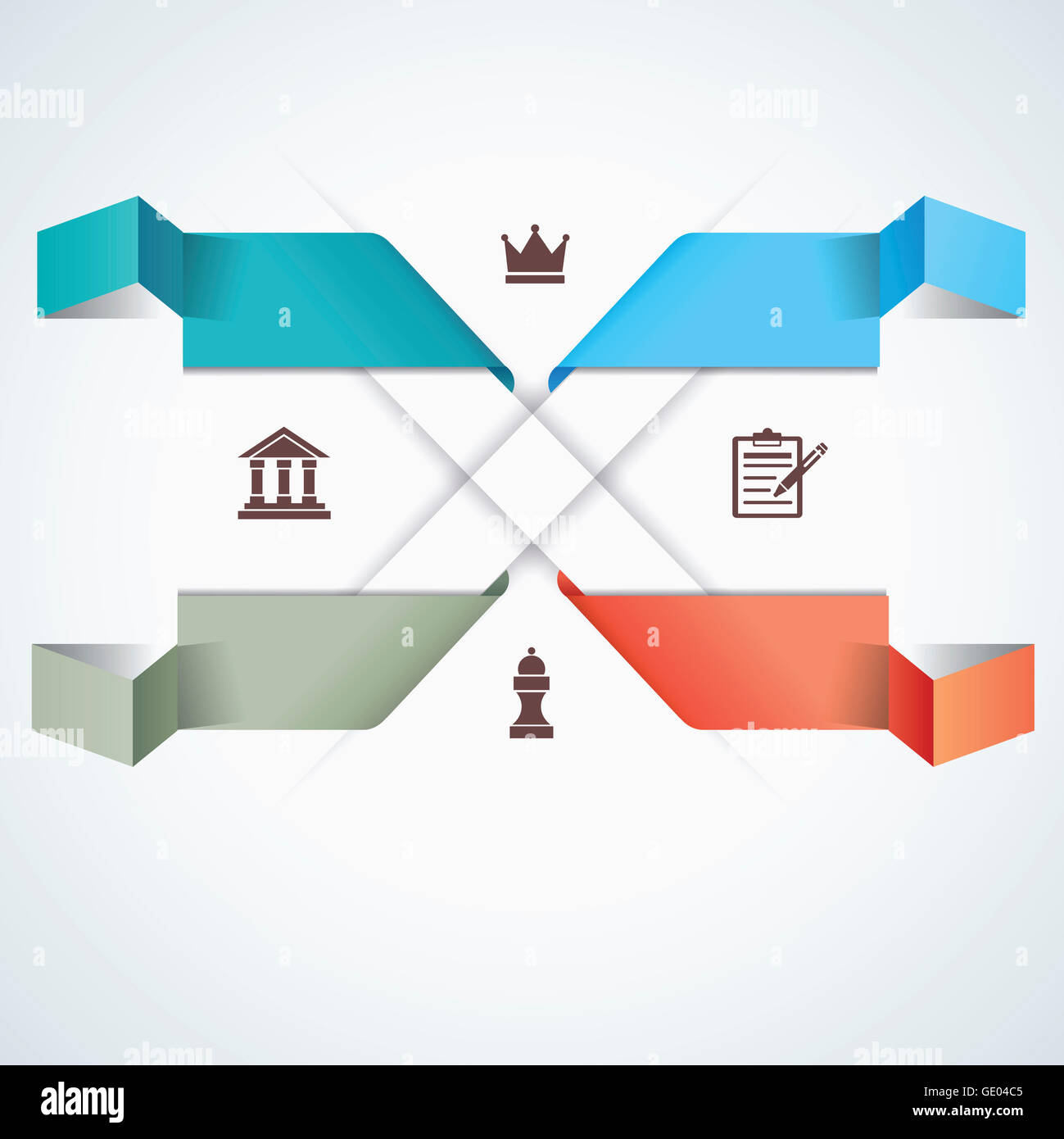 Infographic diagram of folded labels Stock Photo - Alamy