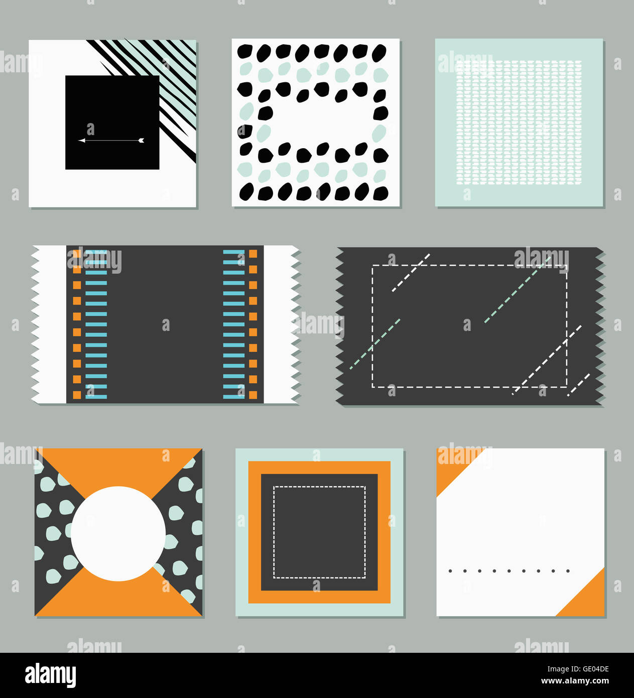 Postcard Color Patterns Illustration of postcards and invitation cards with patterns of stripes ...