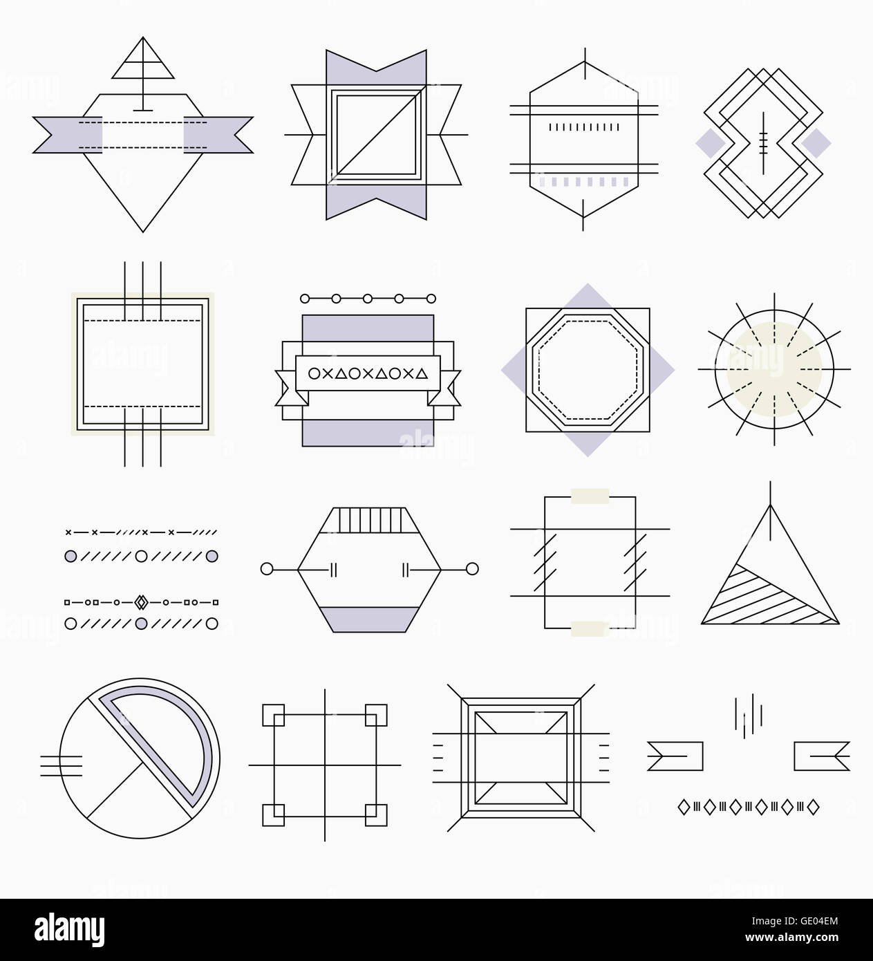 Line illustration of various geometric figures Stock Photo - Alamy