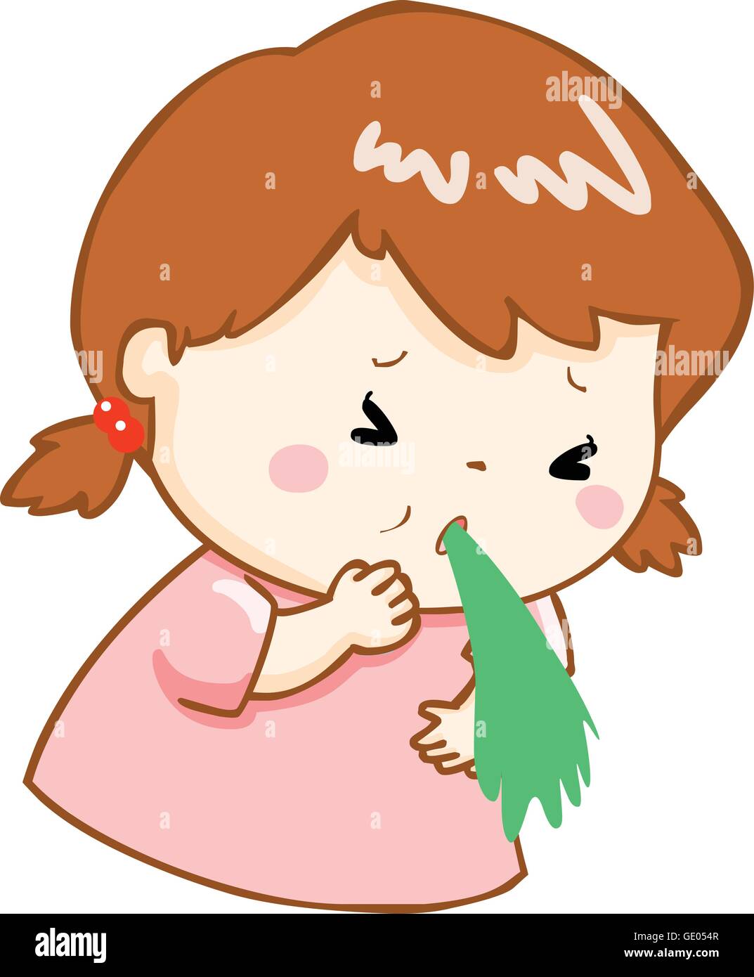 ill girl vomiting because food poisoning vector Stock Vector Image