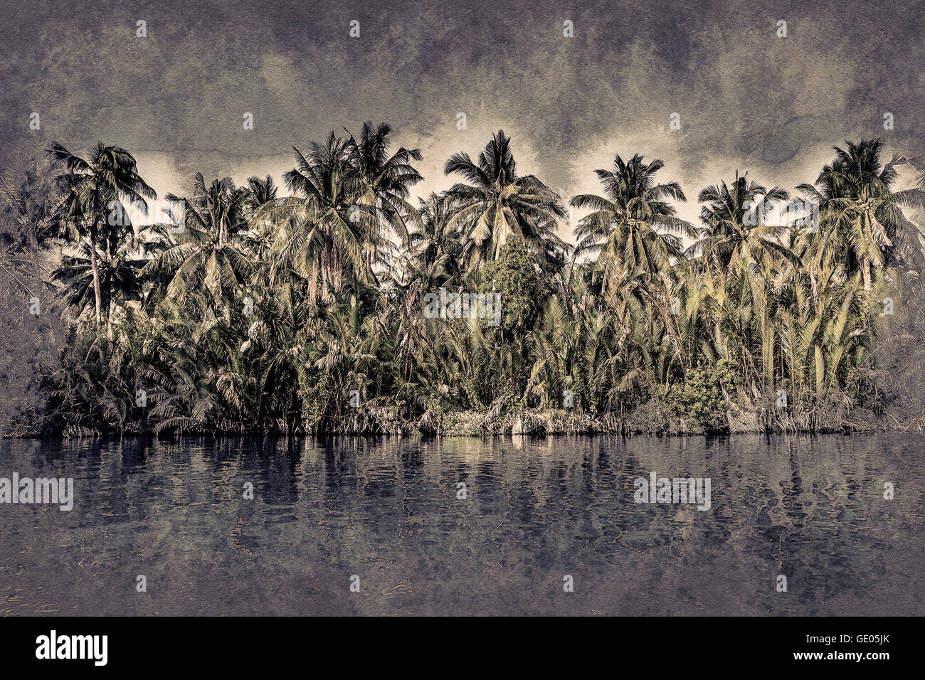 Palm trees on sea shore at beautiful sunny day Stock Photo - Alamy