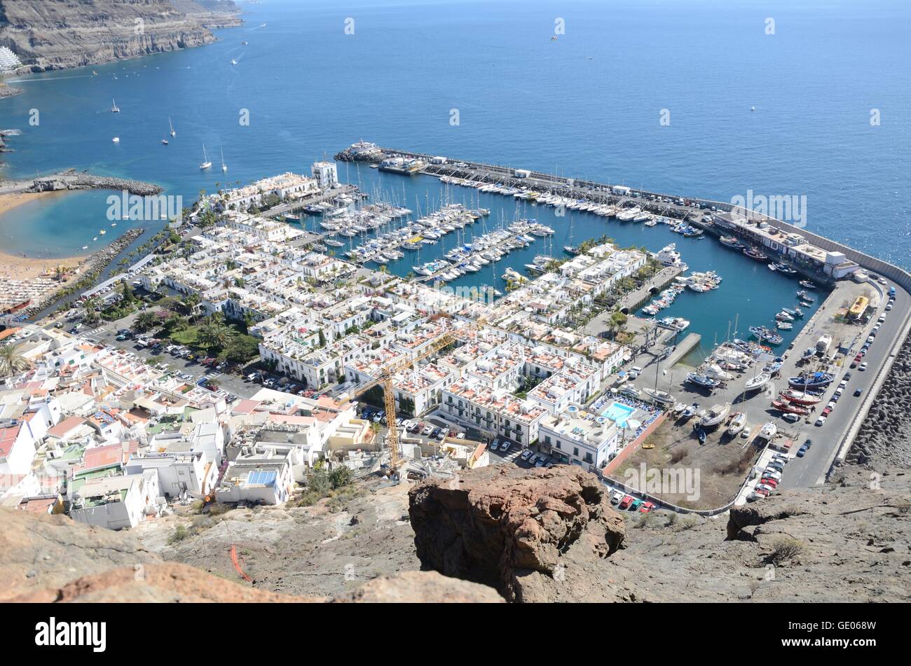 harbour, mogan, puerto, canaria, gran, travel, spain, view, canary islands, marina, old, historic, small, architecture, colorful Stock Photo