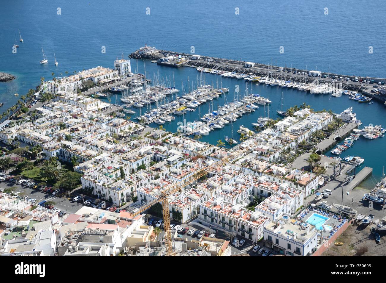 harbour, boats, sailing boats, marina, mogan, puerto, canaria, gran, travel, spain, view, canary islands, old, historic, small, Stock Photo