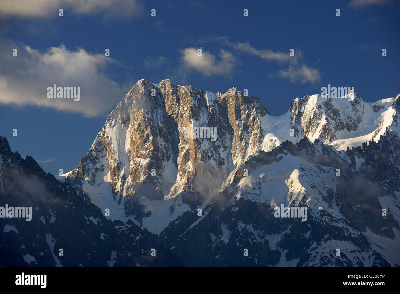 geography / travel, France, Grandes Jorasses (4208m) North face at sunset,  Chamonix, Additional-Rights-Clearance-Info-Not-Available Stock Photo - Alamy