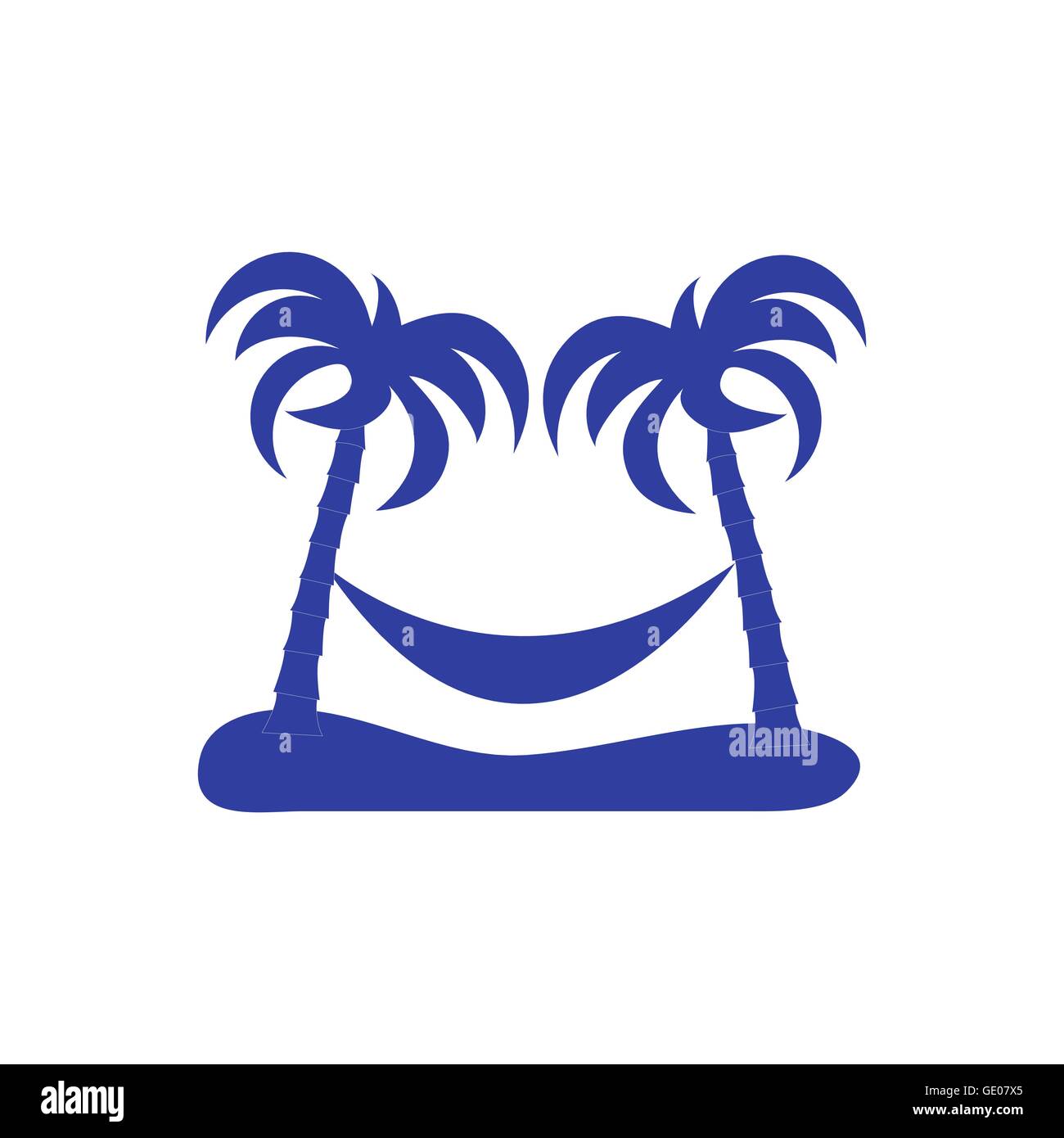 Stylized icon of rest in a hammock under two palm trees Stock Vector ...