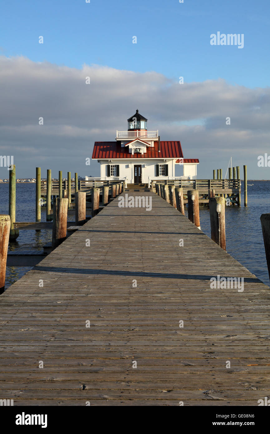 geography / travel, USA, North Carolina, Manteo, Roanoke Marshes lighthouse, built 1877, replica, exterior view, Additional-Rights-Clearance-Info-Not-Available Stock Photo