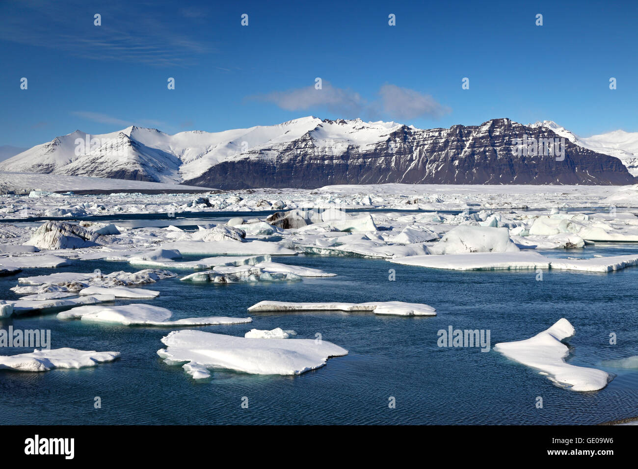 geography / travel, Iceland, Eastern Iceland, Jökulsarlon, glacial lagoon, Additional-Rights-Clearance-Info-Not-Available Stock Photo