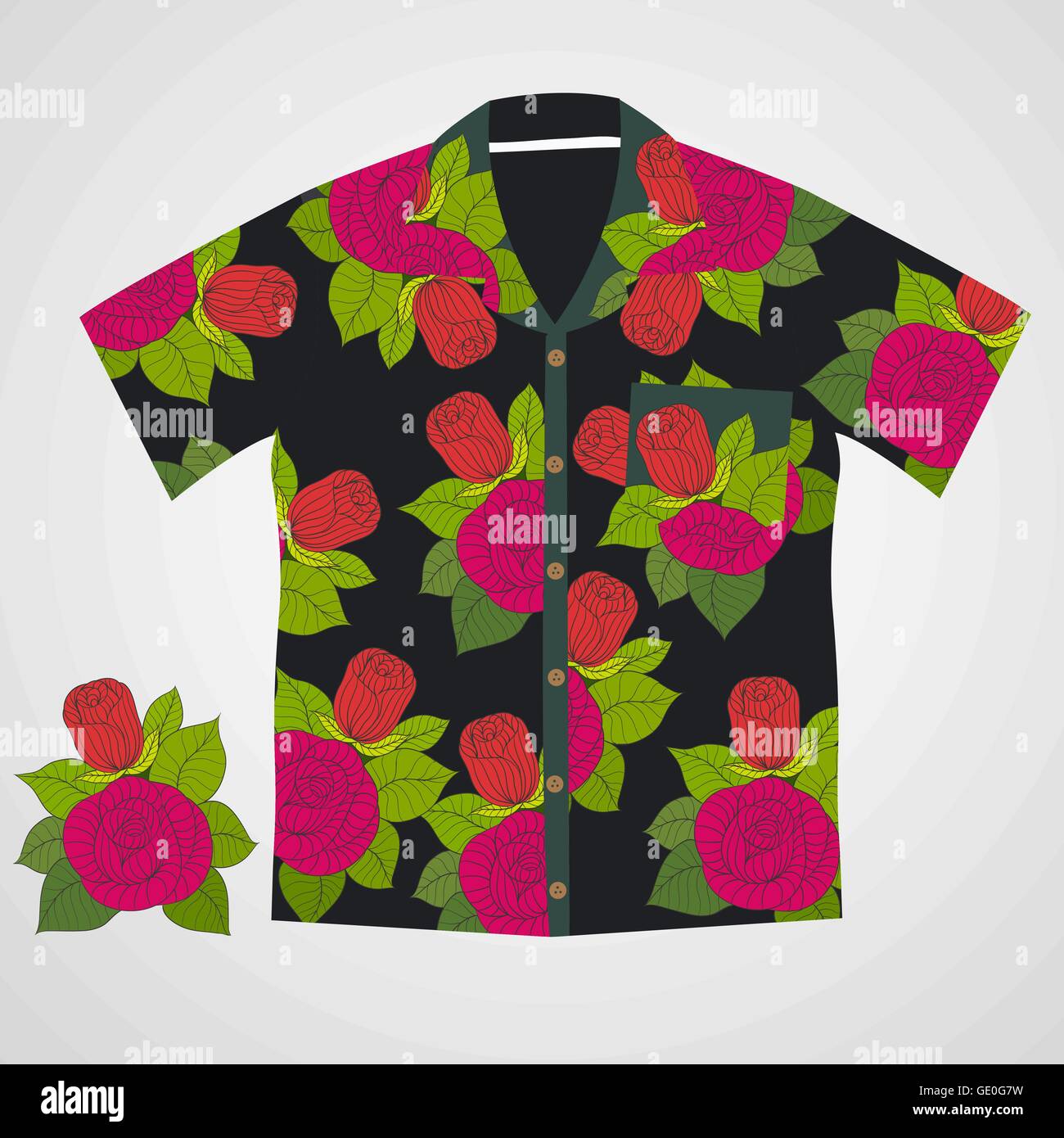 Aloha Hawaiian Shirt Seamless Pattern Hibiscus Stock Illustration 634673882