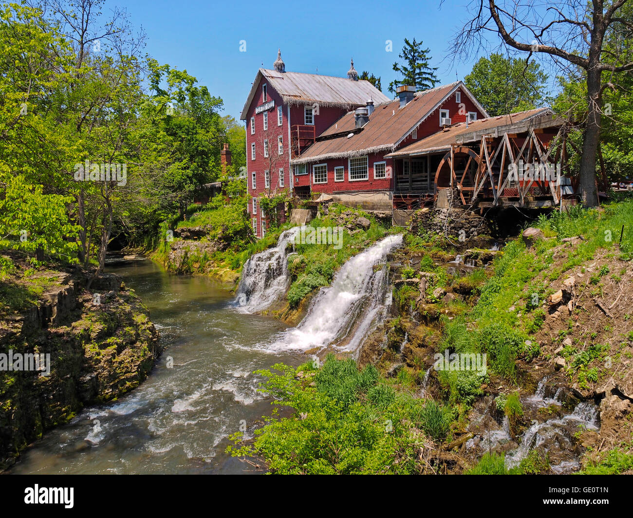 Clifton Mill in Clifton Ohio USA on the banks of the River 'The Little Miami' Stock Photo