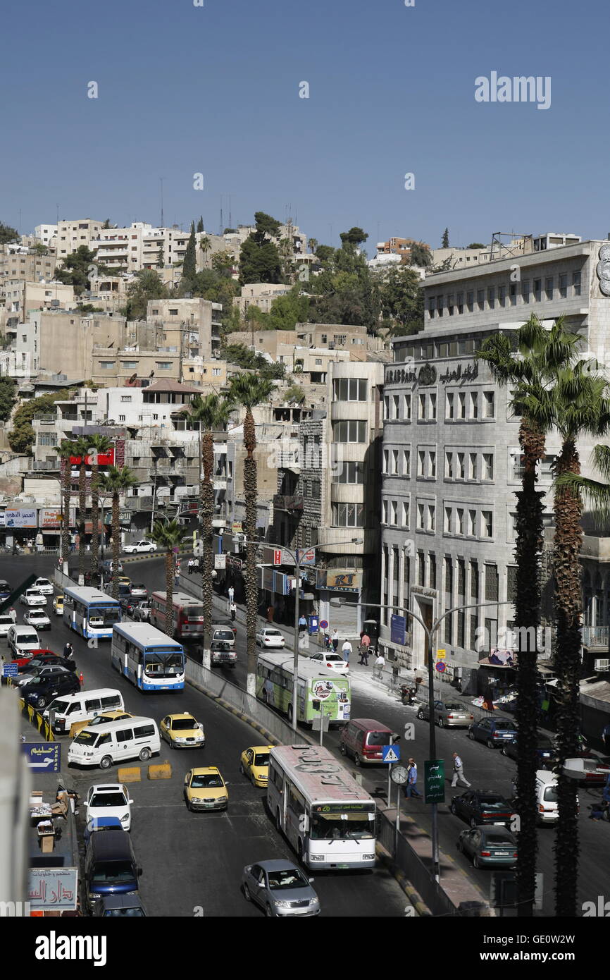 The City Centre of the City Amman in Jordan in the middle east. Stock Photo