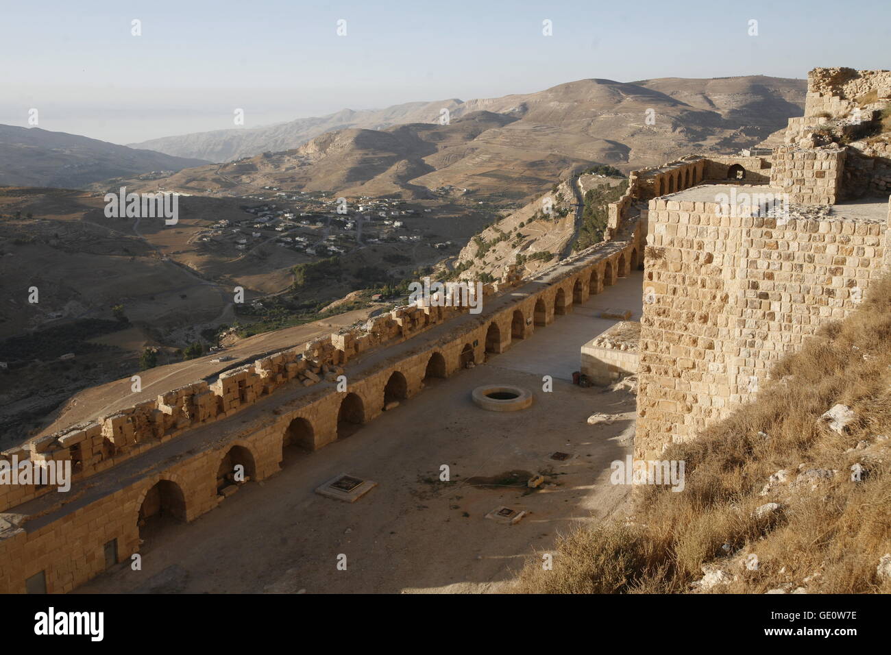 The Karak Castle in the Village of Karak in Jordan in the middle east ...