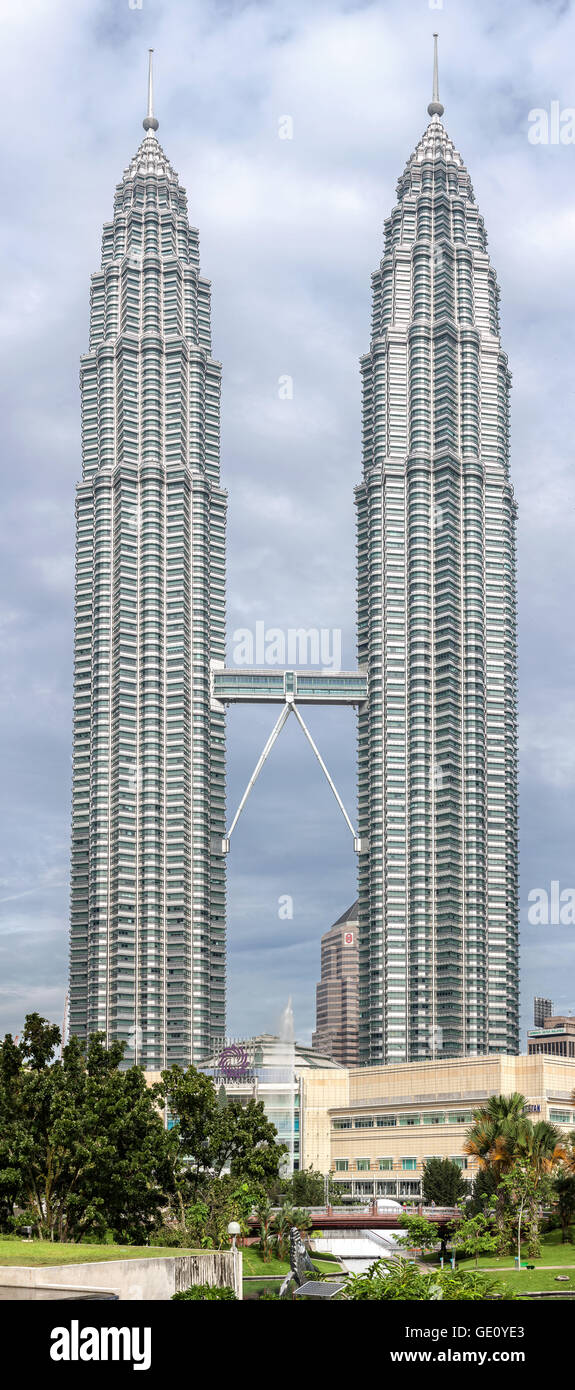 High quality picture of The Petronas Twin Towers, the world's tallest twin towers. Stock Photo