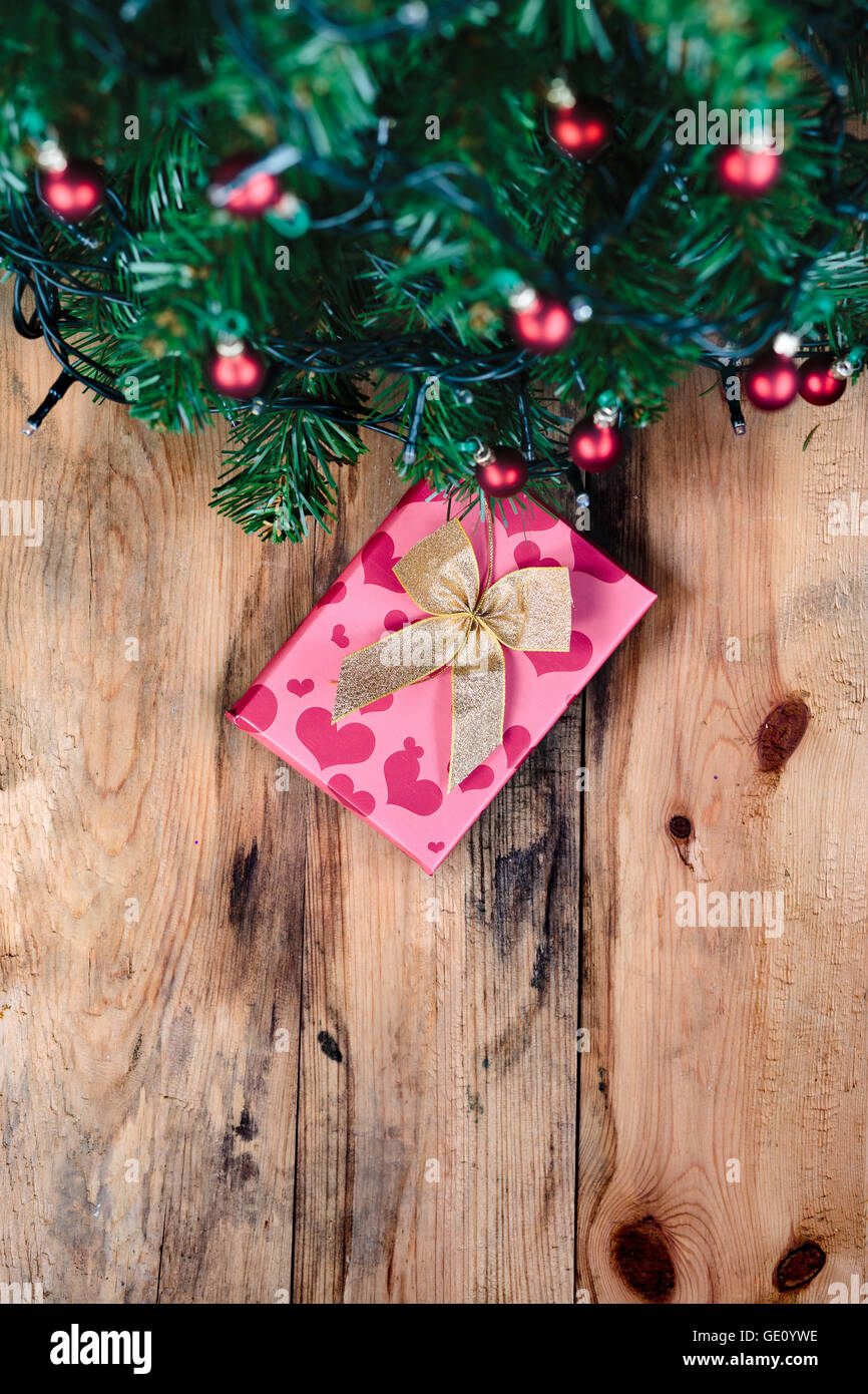 Present under Christmas tree Stock Photo
