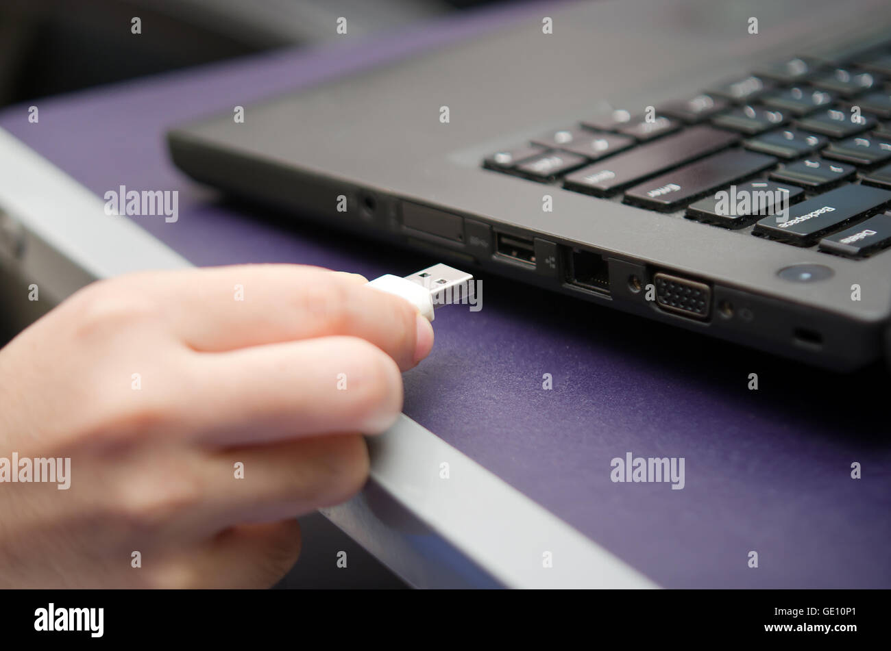 Laptop file warning virus danger hi-res stock photography and images ...