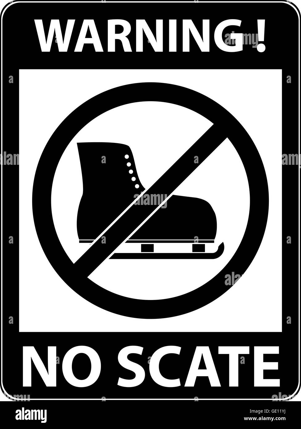 No ice skate, iceskate prohibited symbol. Vector Stock Vector Image