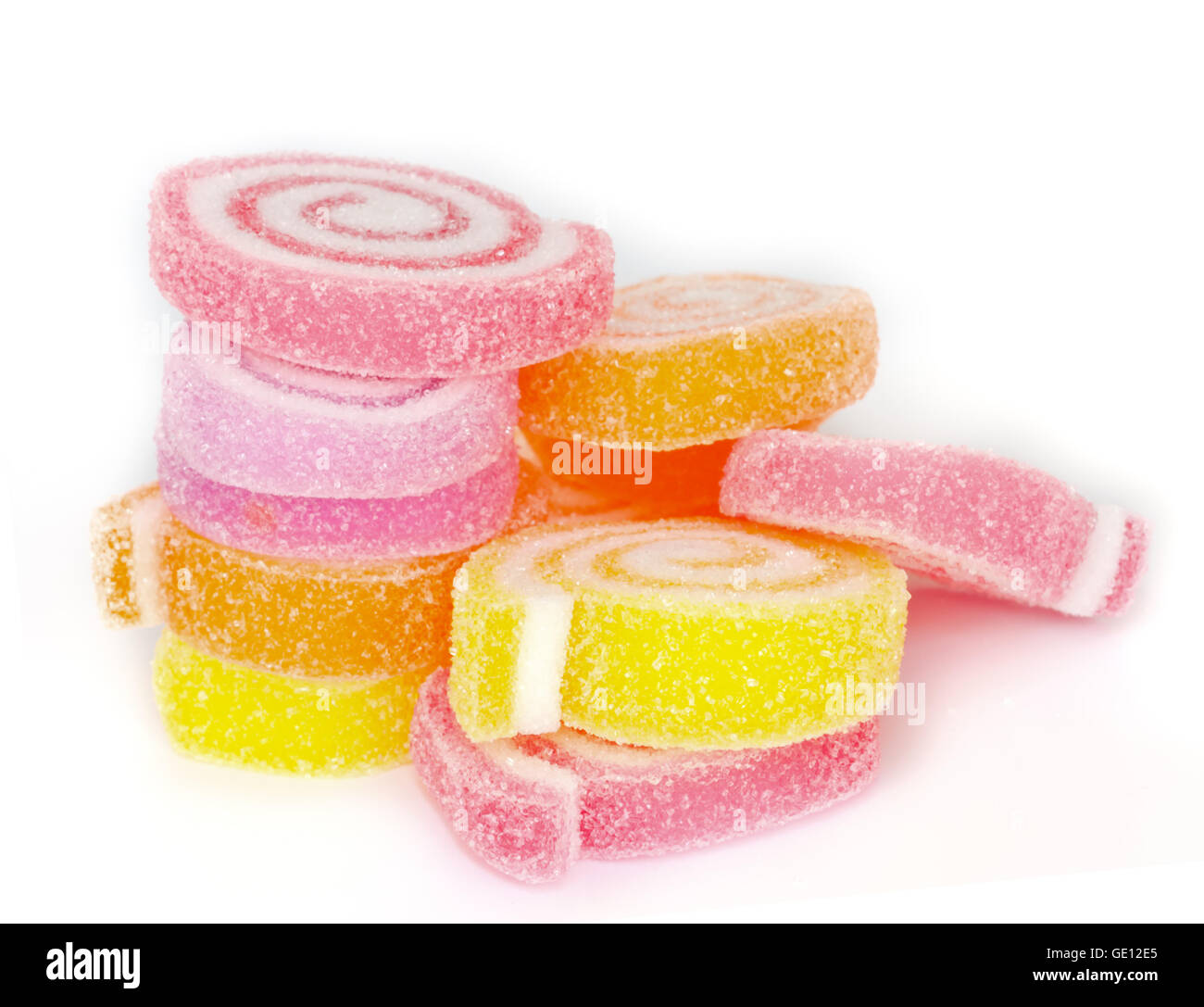 colorful sweet fruit candy isolated on white Stock Photo - Alamy