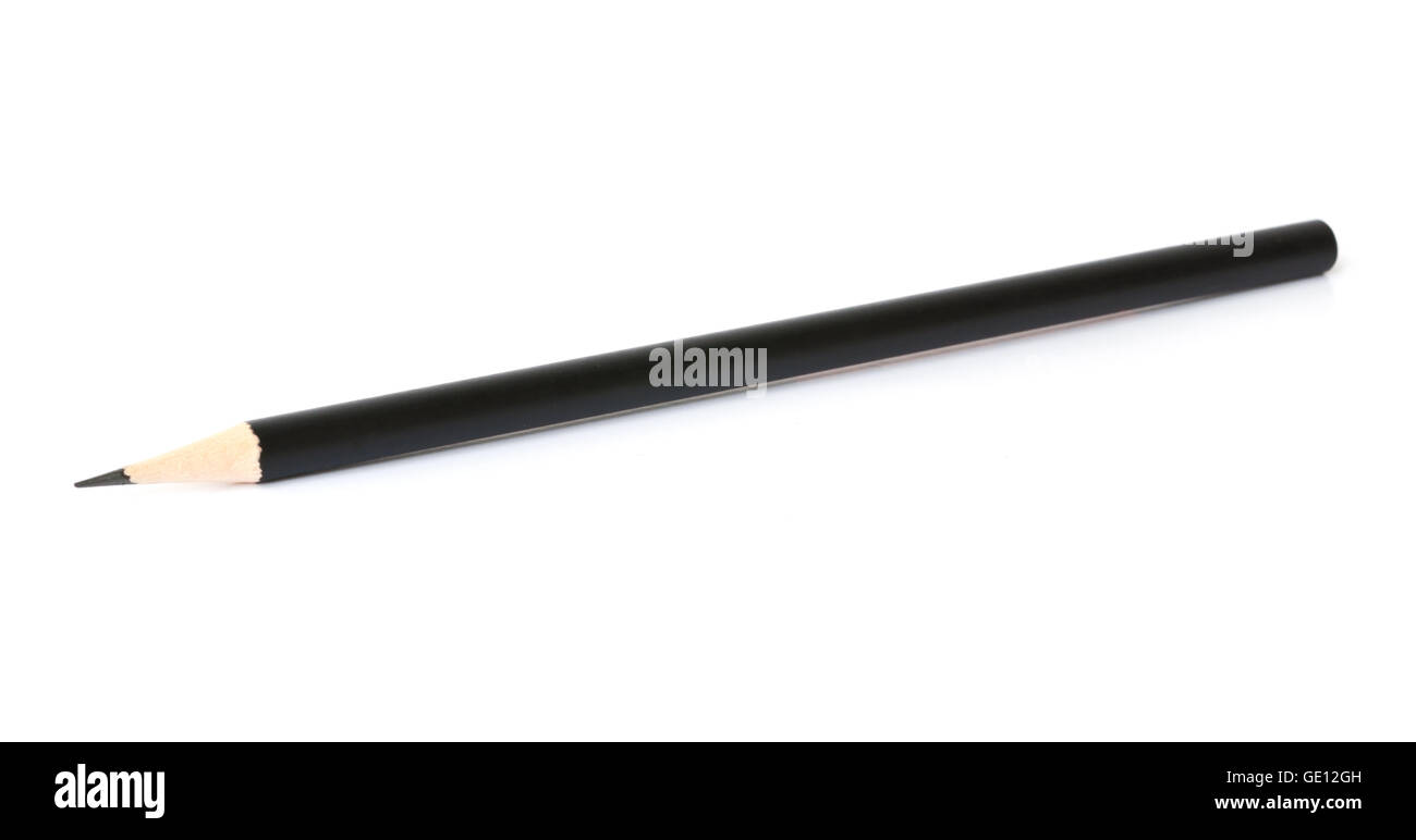 Black pencil isolated on white background Stock Photo - Alamy