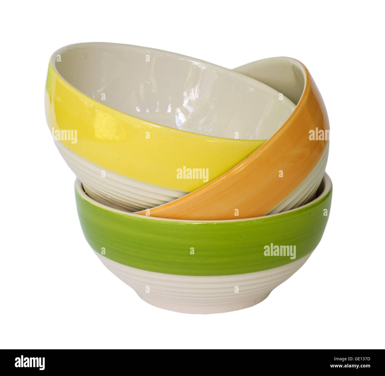 Stack of Colorful ceramic bowl Stock Photo Alamy