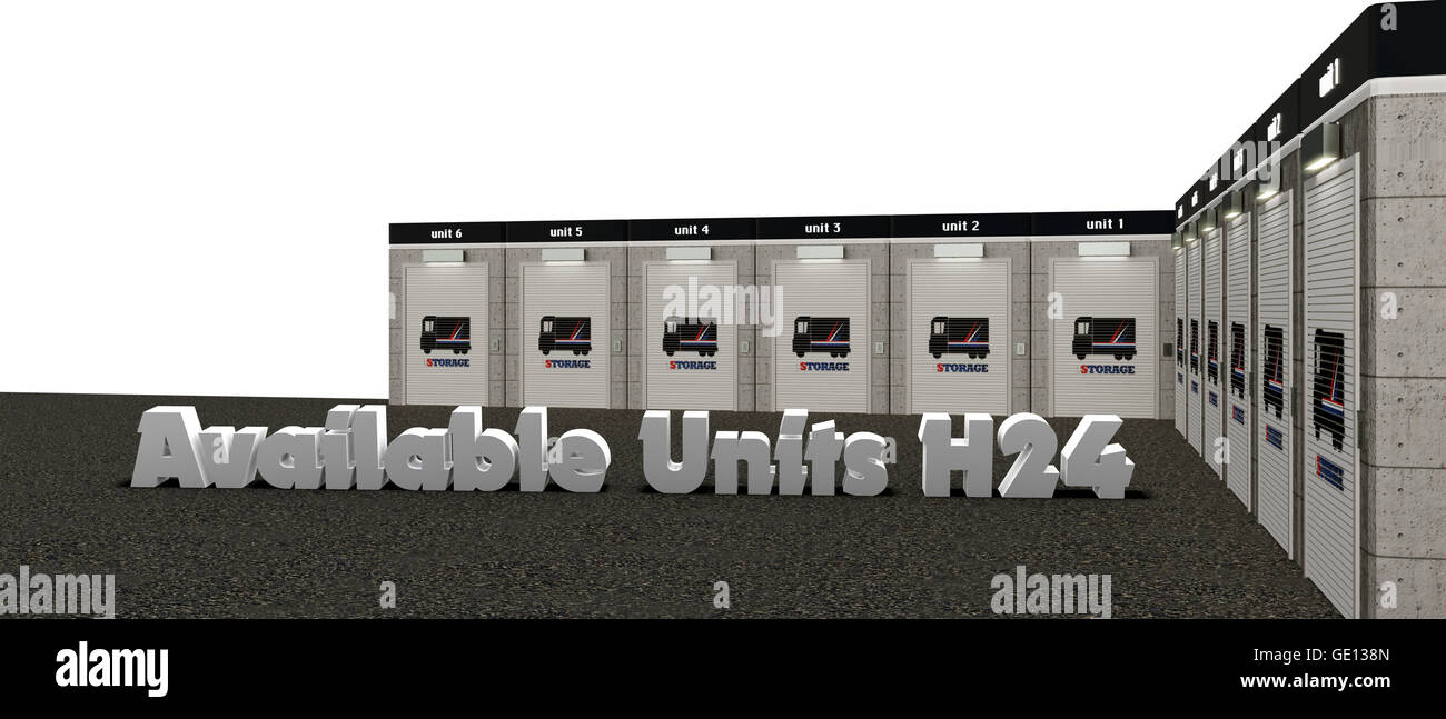Self Storage 3d Example 3d illustration of self storage units Stock Photo - Alamy