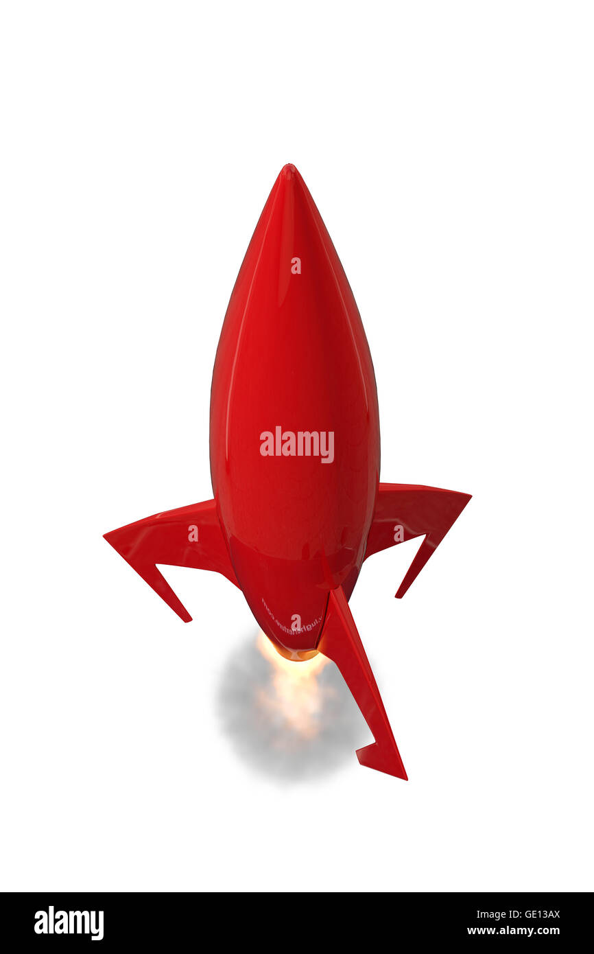 3d illustration of a space rocket isolated on white background Stock ...