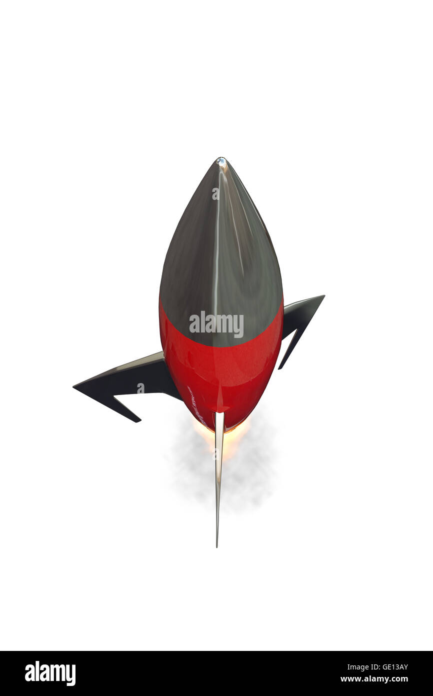 3d illustration of a space rocket isolated on white background Stock ...
