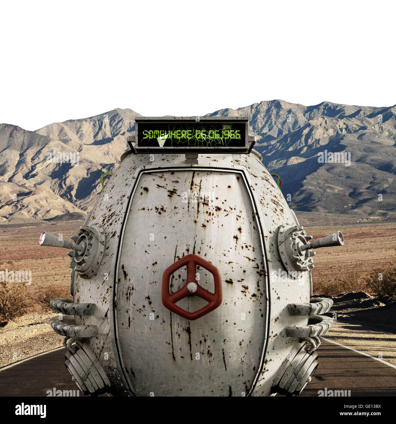 time machine somewhere in the desert Stock Photo Alamy