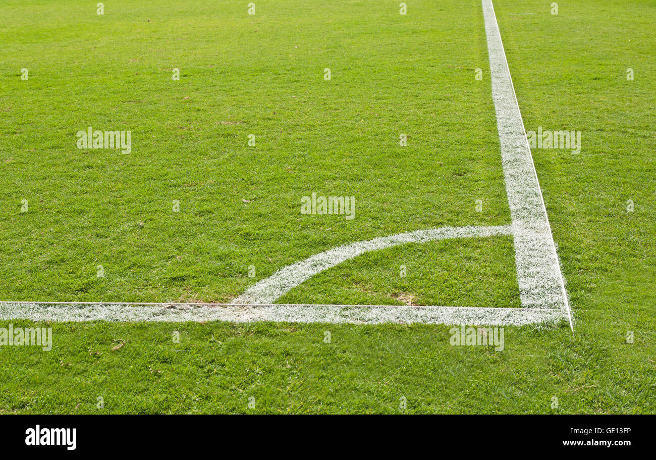green grass and soccer field corner Stock Photo Alamy