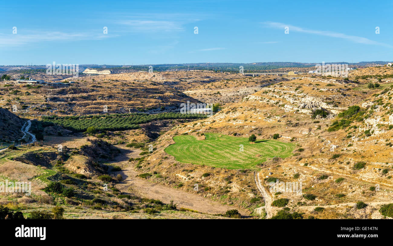 Landscape of Cyprus near Kourion. Autumn scene Stock Photo