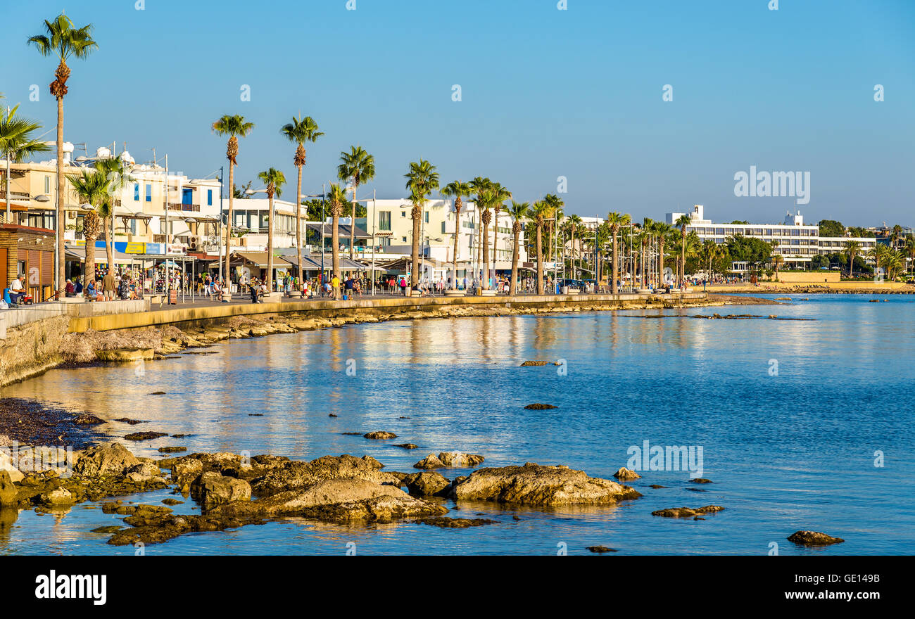 View of embankment at Paphos Harbour - Cyprus Stock Photo