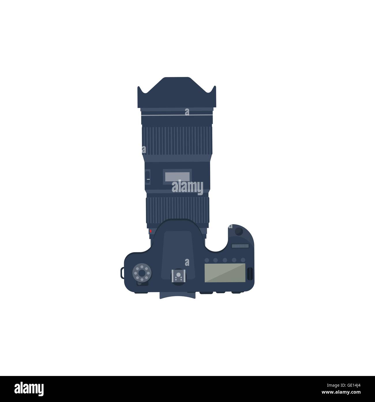 Photography. Photo camera in a flat style with lens. Photoshooting ...