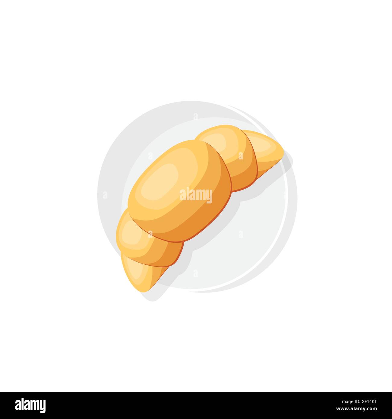 Croissant in a flat style. Food. office breakfast. Vector illustration ...